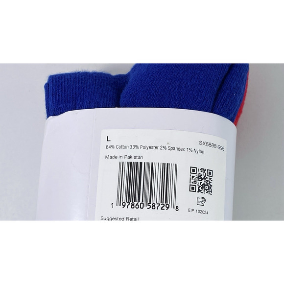 Nike Everyday Plus Dri-FIT Crew Socks 3 Pairs Red White Blue Large Sizes 8-13 - Picture 10 of 11